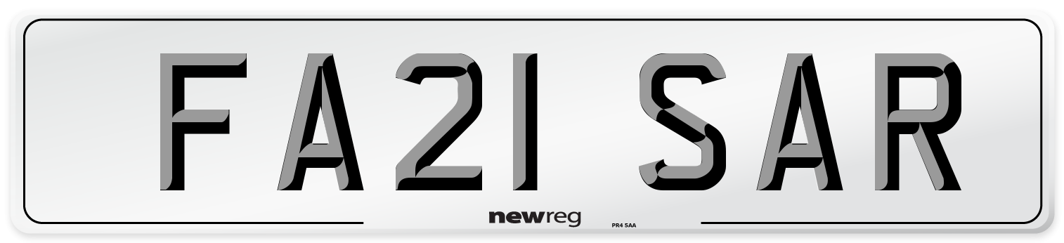 FA21 SAR Number Plate from New Reg